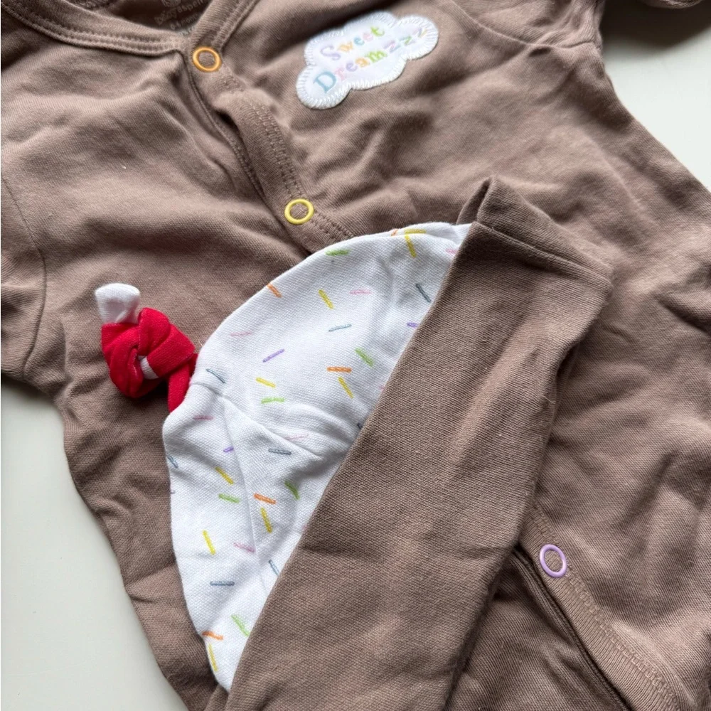 NWOT Baby Aspen Chocolate Brown Pajama “Sweet Dreamzzz” Gift Set - Picture 4 of 6